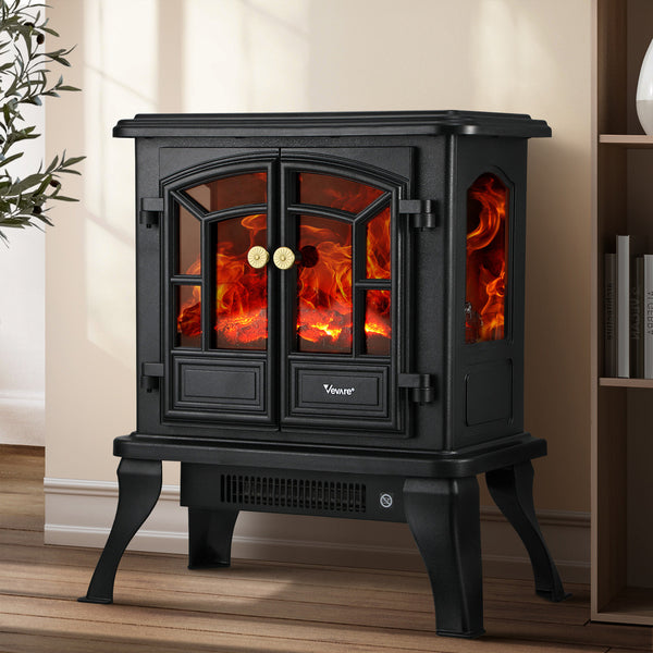  Vevare Electric Fireplace Heater Freestanding 3D Flame Effect 2000W