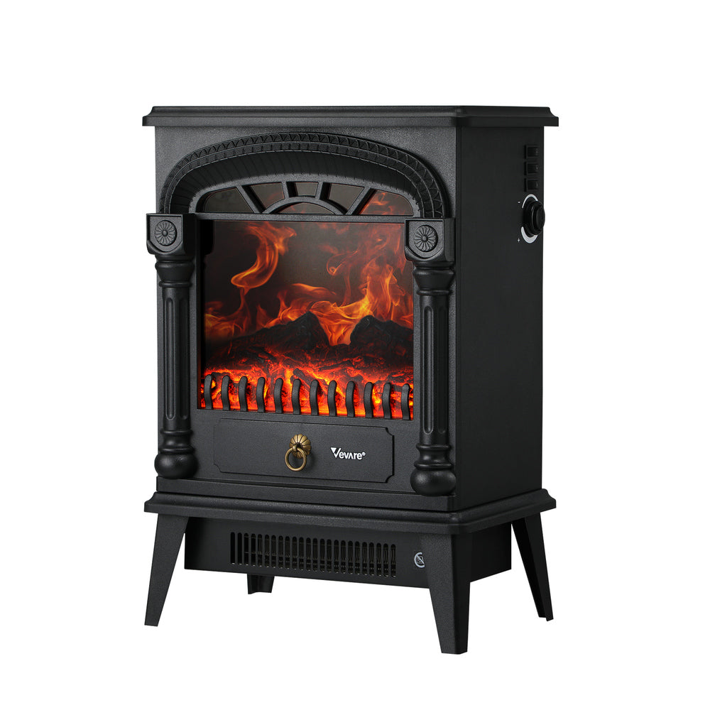 Vevare Electric Fireplace Heater 3D Flame Effect 2000W Freestanding