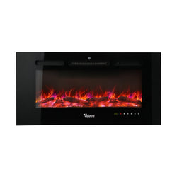 Vevare Electric Fireplace Heater Wall Mounted 3D Flame Effect 2000W
