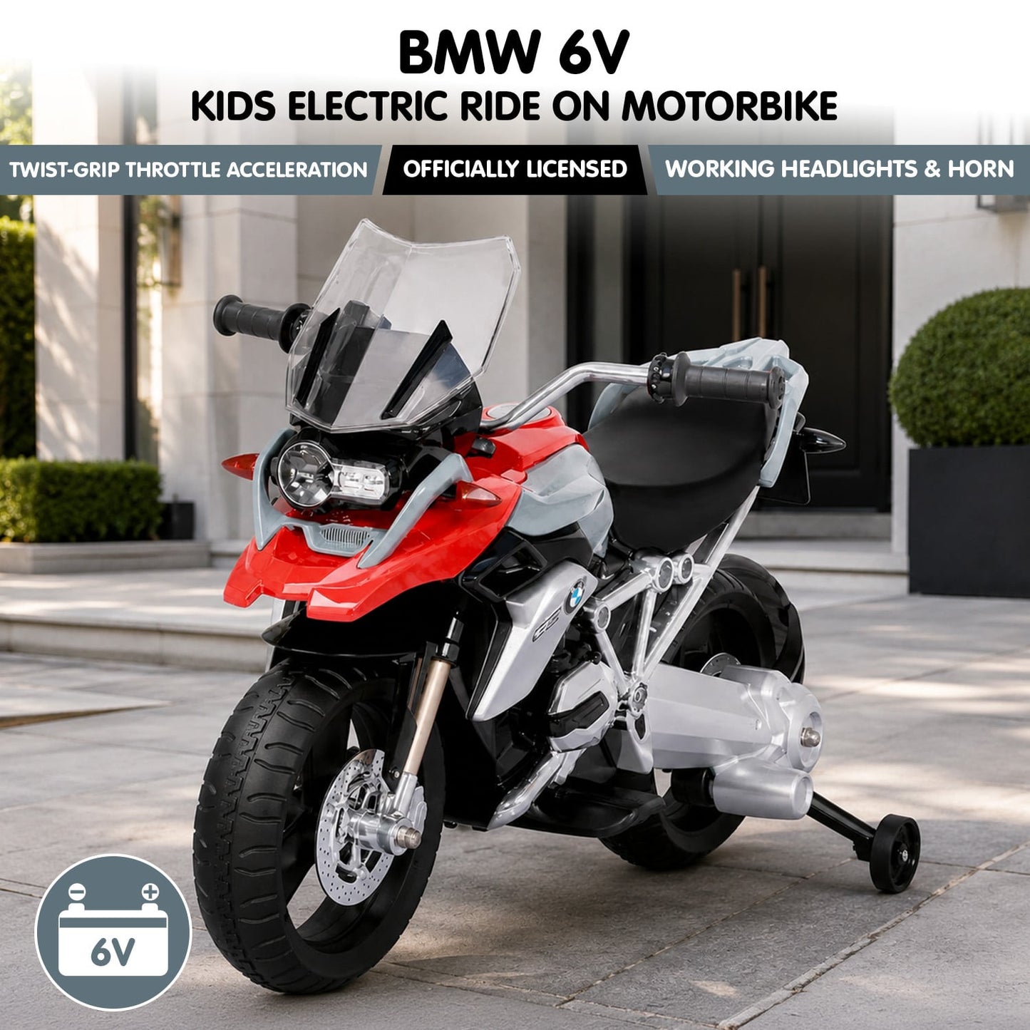Electric Ride On Motorcycle Silver 45x94.5x37.5cm
