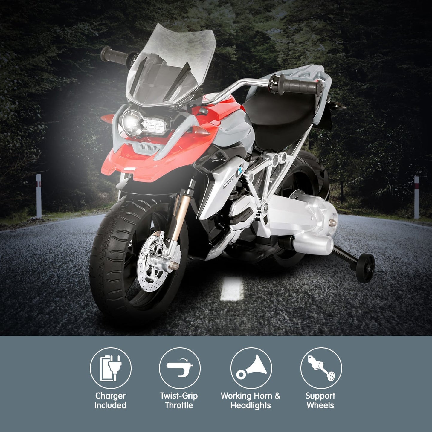 Electric Ride On Motorcycle Silver 45x94.5x37.5cm