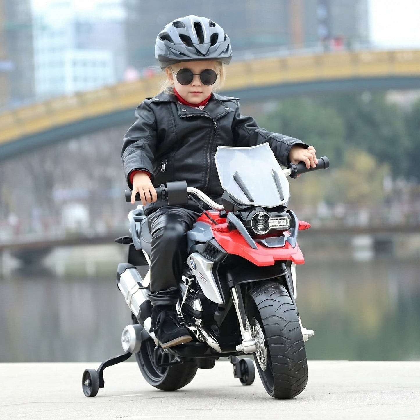 Electric Ride On Motorcycle Silver 45x94.5x37.5cm