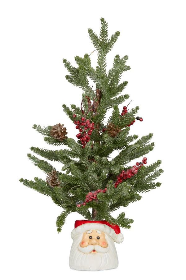  Christmas Tree with Lights in Santa Pot - 55cm