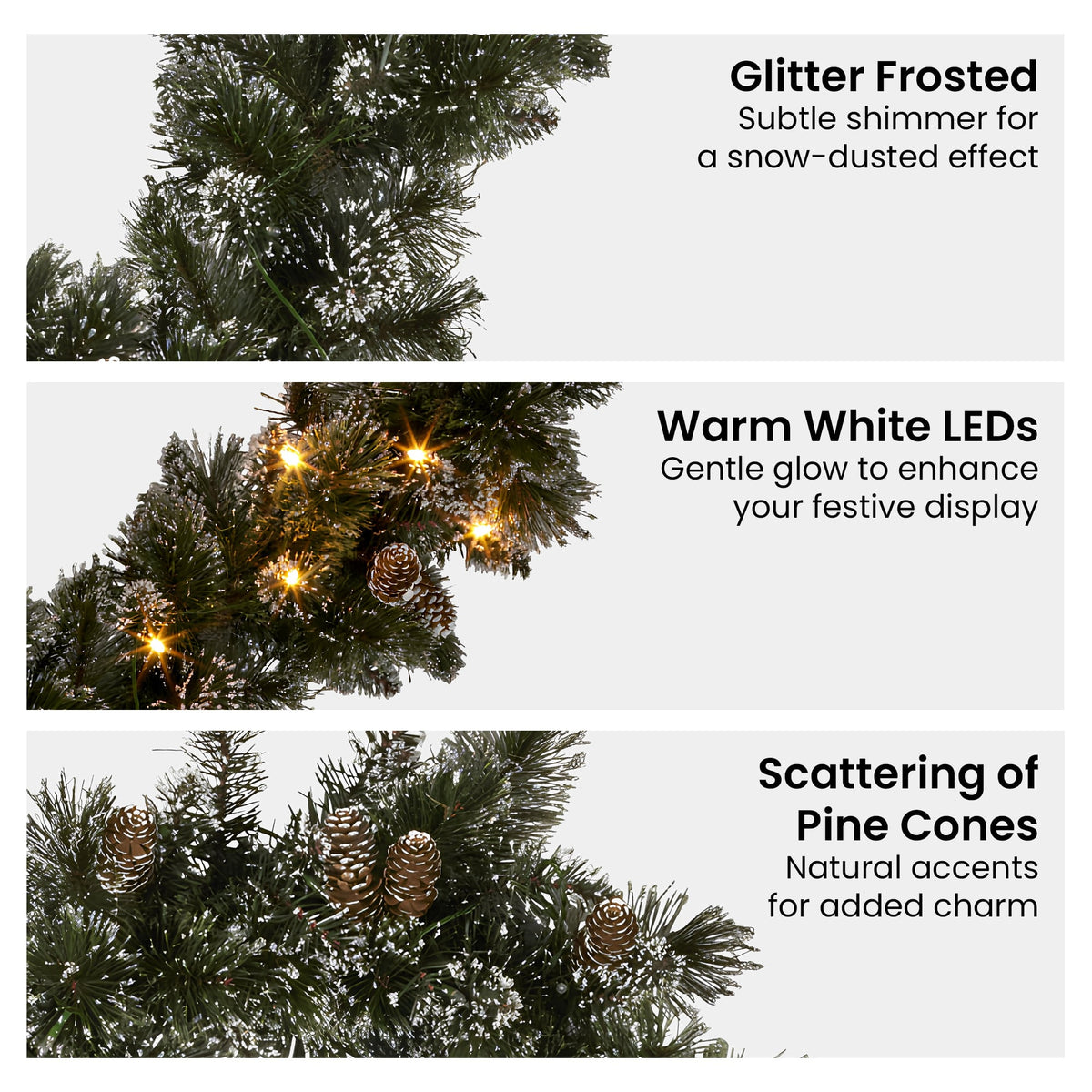Christmas Garland Snow LED Lights