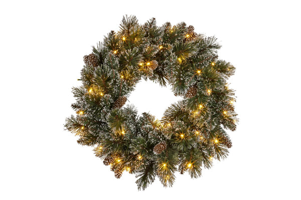  Christmas Wreath with Lights - 61cm Cashmere