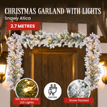 Snowy Atica Pre-Lit Christmas Garland - 274cm