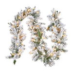 Snowy Atica Pre-Lit Christmas Garland - 274cm