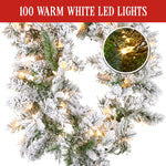 Snowy Atica Pre-Lit Christmas Garland - 274cm