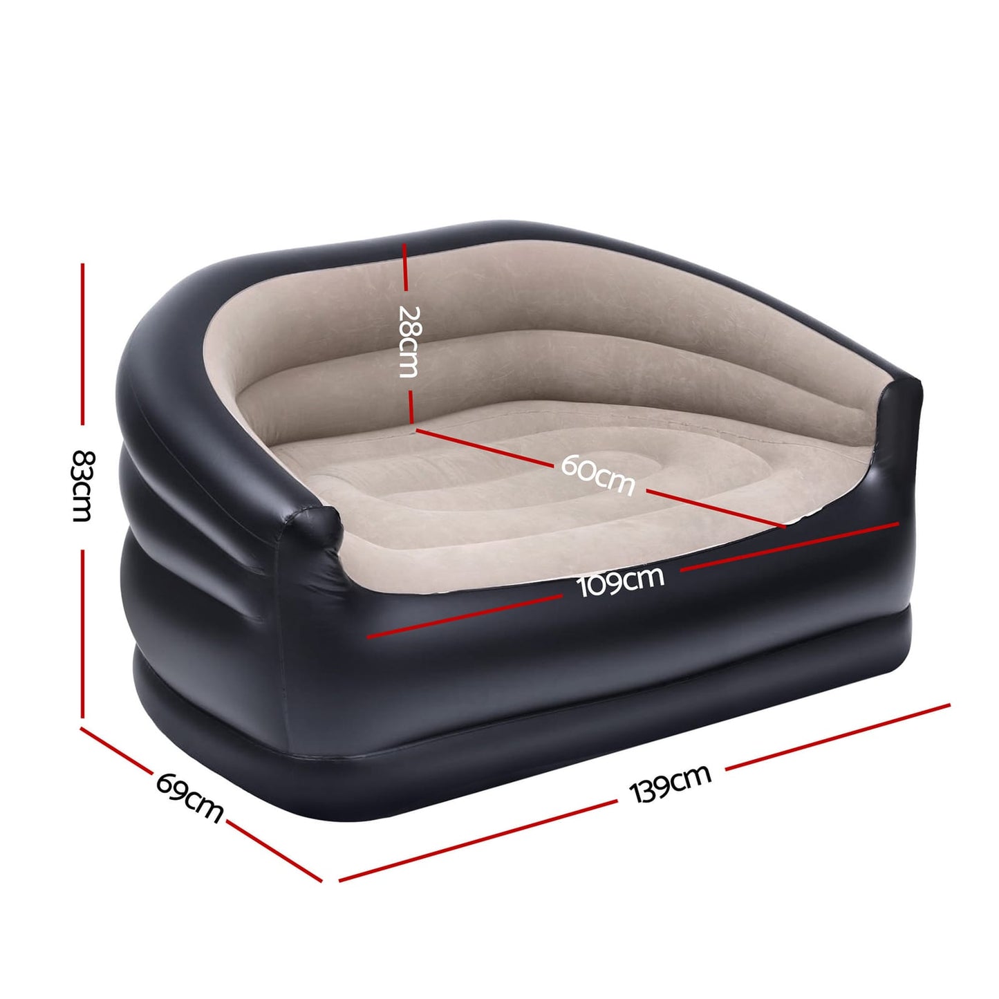 Inflatable Sofa Lounge Chair 130x83x69cm