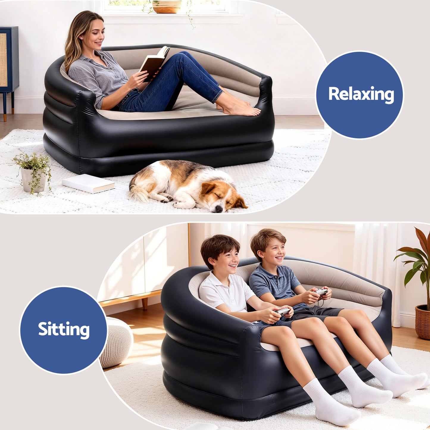 Inflatable Sofa Lounge Chair 130x83x69cm