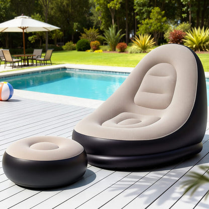 Inflatable Chair Ottoman Set 60x75x90cm
