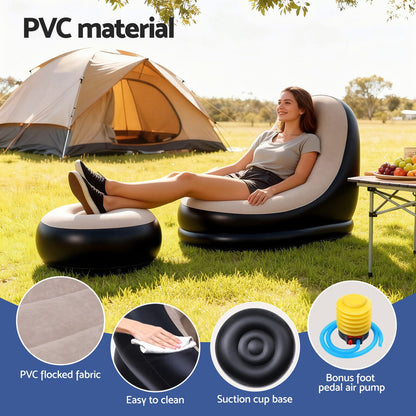 Inflatable Chair Ottoman Set 60x75x90cm