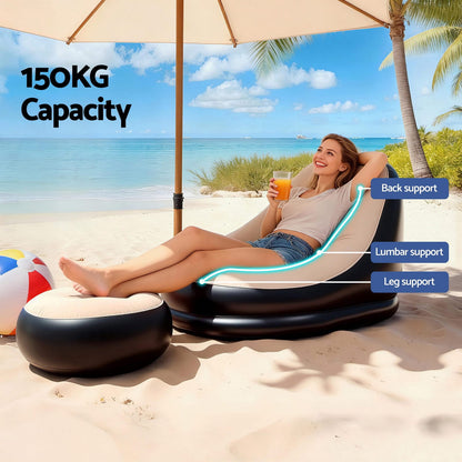 Inflatable Chair Ottoman Set 60x75x90cm