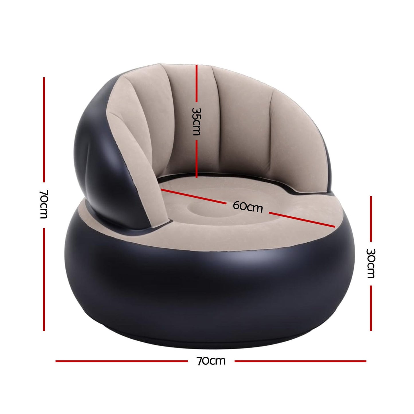 Inflatable Chair Coffee 70x70x70cm