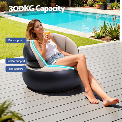 Inflatable Chair Coffee 70x70x70cm