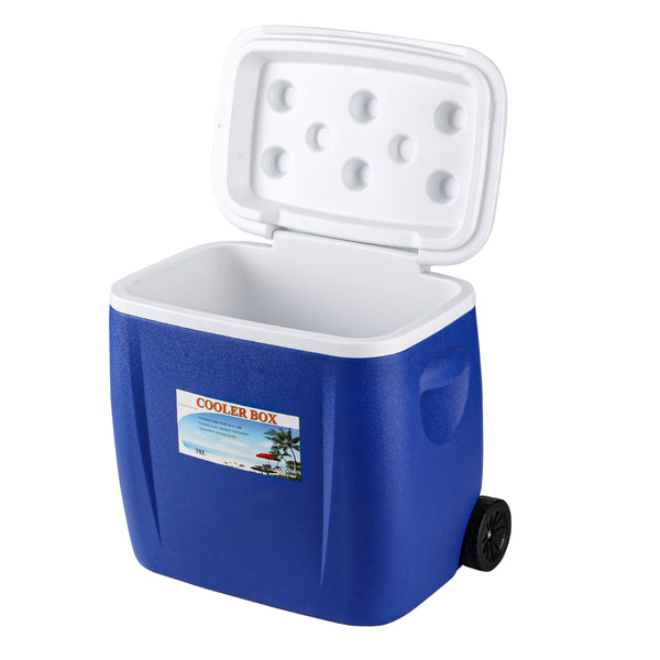  38L Portable Ice Cooler Box With Wheels Camping Fridge