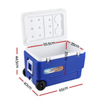 60L Portable Ice Cooler Box With Wheels Camping Fridge