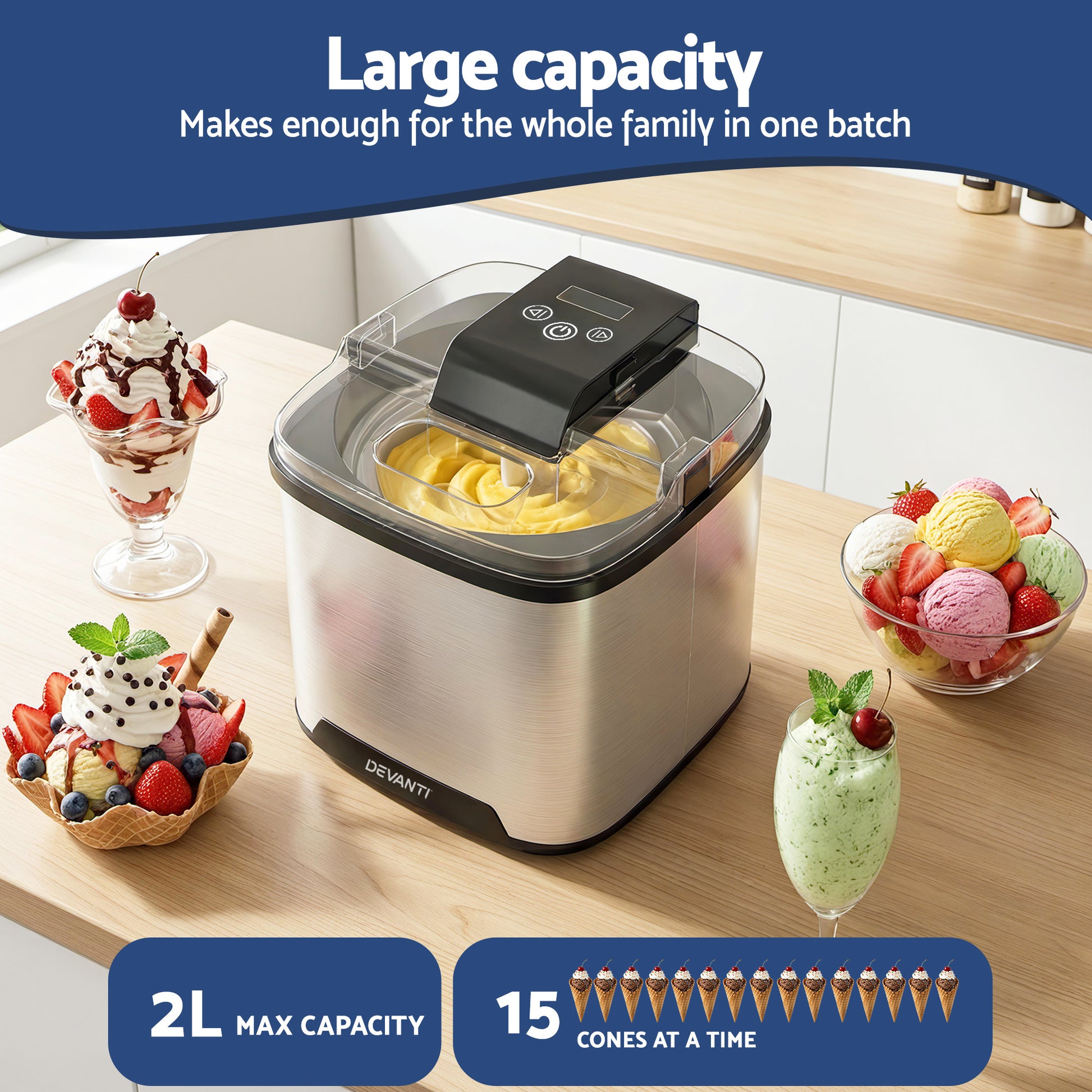 2L Ice Cream Maker Gelato Sorbet Machine | HomeAndLiving