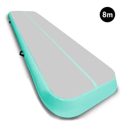 8m x 1m Air Track Inflatable Gymnastics Mat Tumbling - Grey Green
