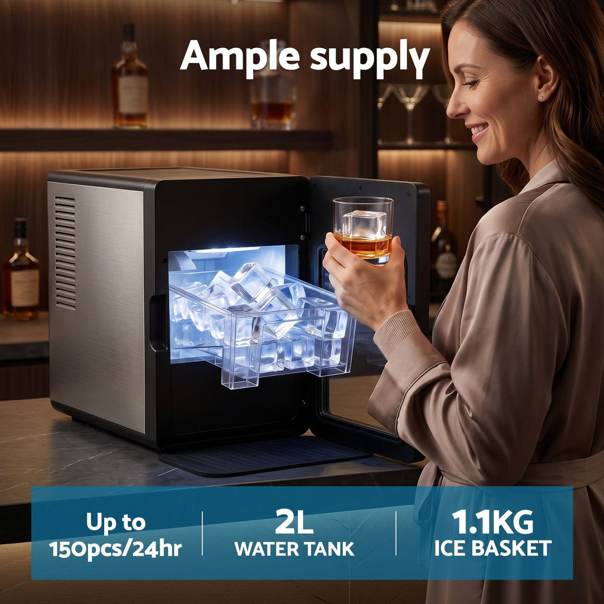 Large Ice Maker Machine 24x38x37.5cm