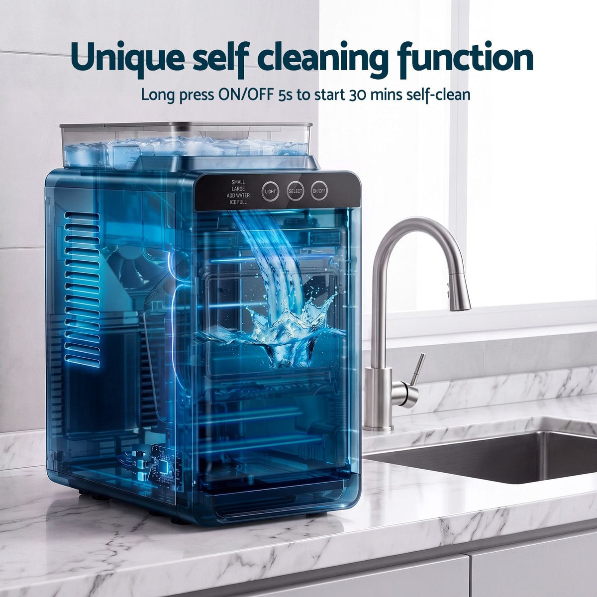 Compact Ice Maker Machine 17x31x38cm