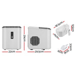 12kg Self-Cleaning Ice Maker Machine in Chic White/Black
