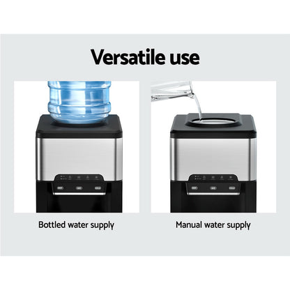 20kg 3 in 1 Ice Maker Machine Cold and Hot Water Dispenser 3L Silver