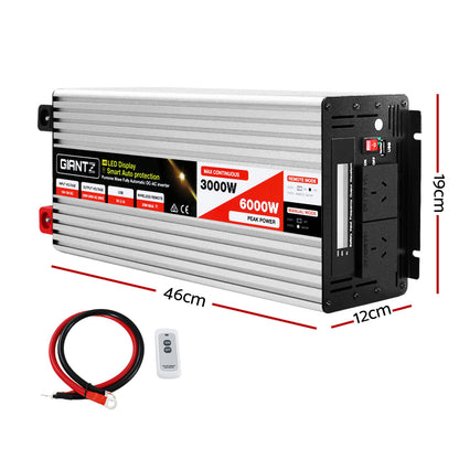 Power Inverter 3000W Or 6000W Pure Sine Wave 12V-240V Camping Boat Caravan
