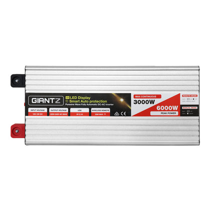 Power Inverter 3000W Or 6000W Pure Sine Wave 12V-240V Camping Boat Caravan