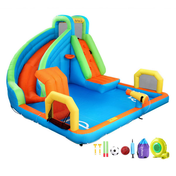  Kids Inflatable Pool Water Slide Cannon Splash Park Castle Outdoor Toys 427X374CM