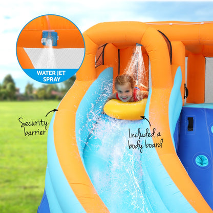 Kids Inflatable Pool w/ Double Slide Jumping Castle