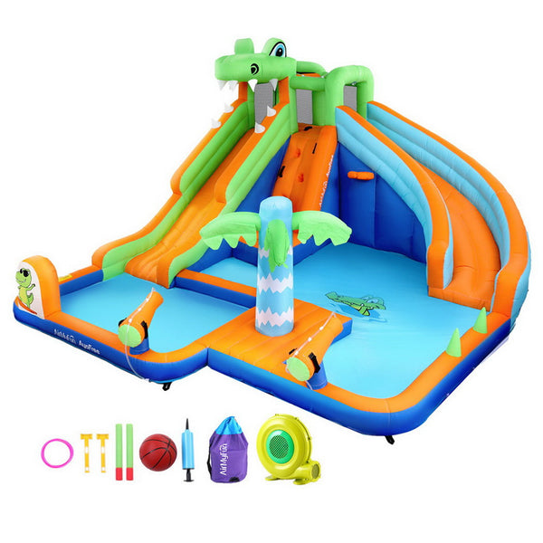  Kids Inflatable Pool Water Double Slide Park Jumping Castle 465X430CM