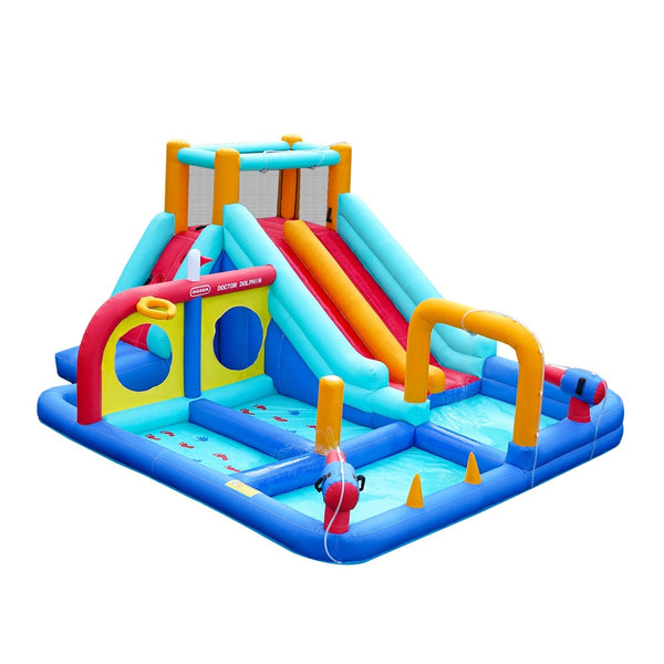  Doctor Dolphin 10-IN-1 Inflatable Water Park Dual Slides