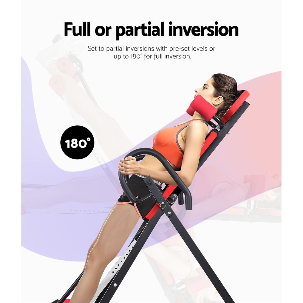 Inversion Table Gravity Exercise Inverter Back Stretcher Home Gym Red