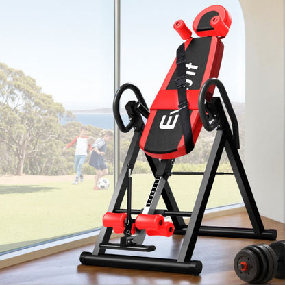 Inversion Table Gravity Exercise Inverter Back Stretcher Home Gym Red