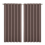 2x Blockout Curtains Panels 3 Layers Taupe