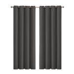 2x Blockout Curtains Panels 3 Layers - Charcoal