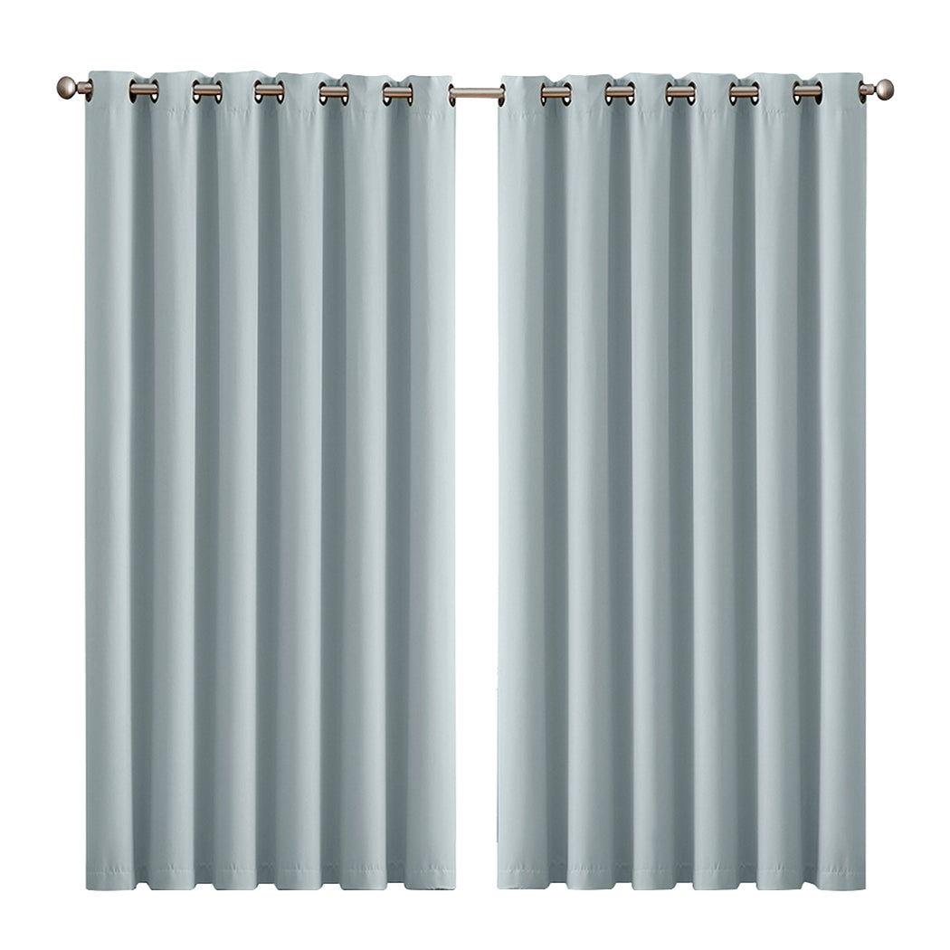 2x Blockout Curtains Panels 3 Layers Green
