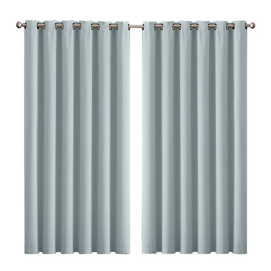 2x Blockout Curtains Panels 3 Layers Green