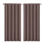 2x Blockout  Taupe Curtains Panels 3 Layers