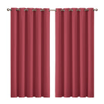 2x Blockout Burgundy Curtains Panels 3 Layers