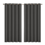 2x Blockout Charcoal Curtains Panels 3 Layers