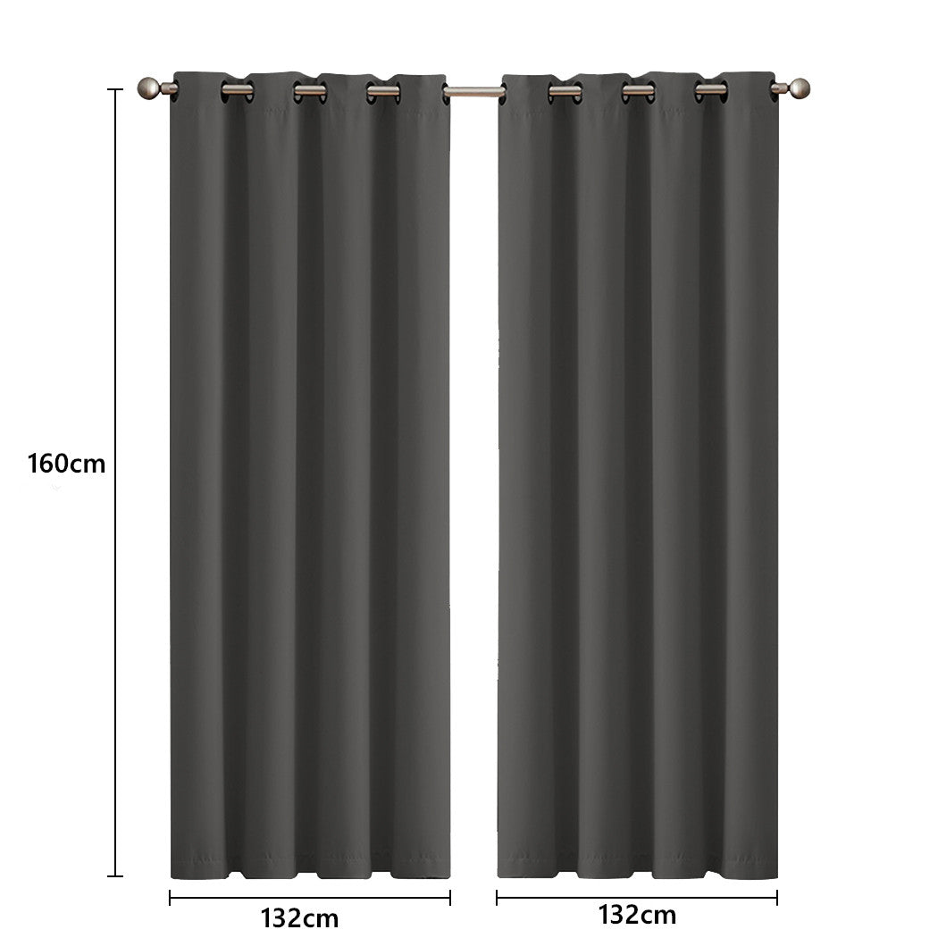 2x Blockout Curtains Panels 3 Layers Eyelet