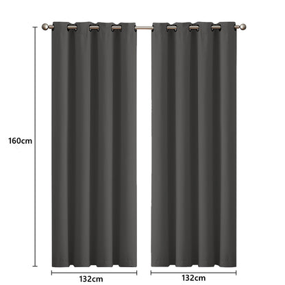 2x Blockout Curtains Panels 3 Layers Eyelet