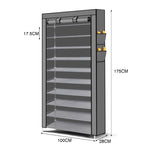 10 Tier Shoe Rack Portable Storage Grey