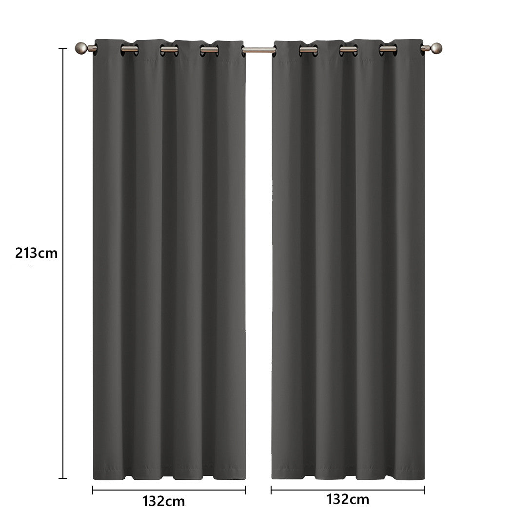 2x Blockout Curtains Panels 3 Layers Eyelet