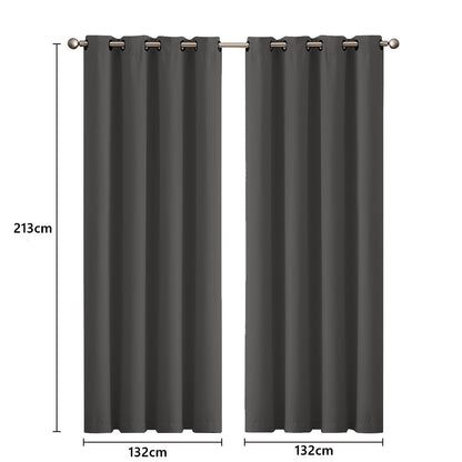 2x Blockout Curtains Panels 3 Layers Eyelet