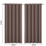 2x Blockout  Taupe Curtains Panels 3 Layers