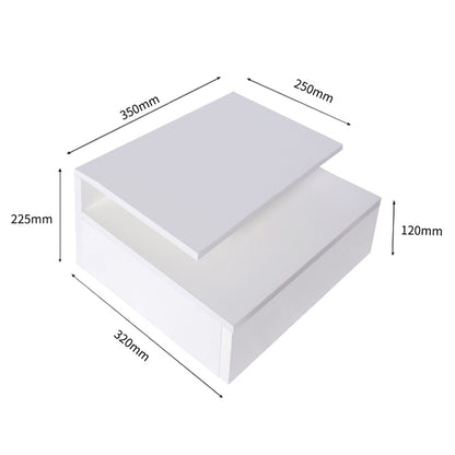 Compact 2x Bedside Tables Side Table White  Wood Finish Classic