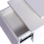 Compact 2x Bedside Tables Side Table White  Wood Finish Classic